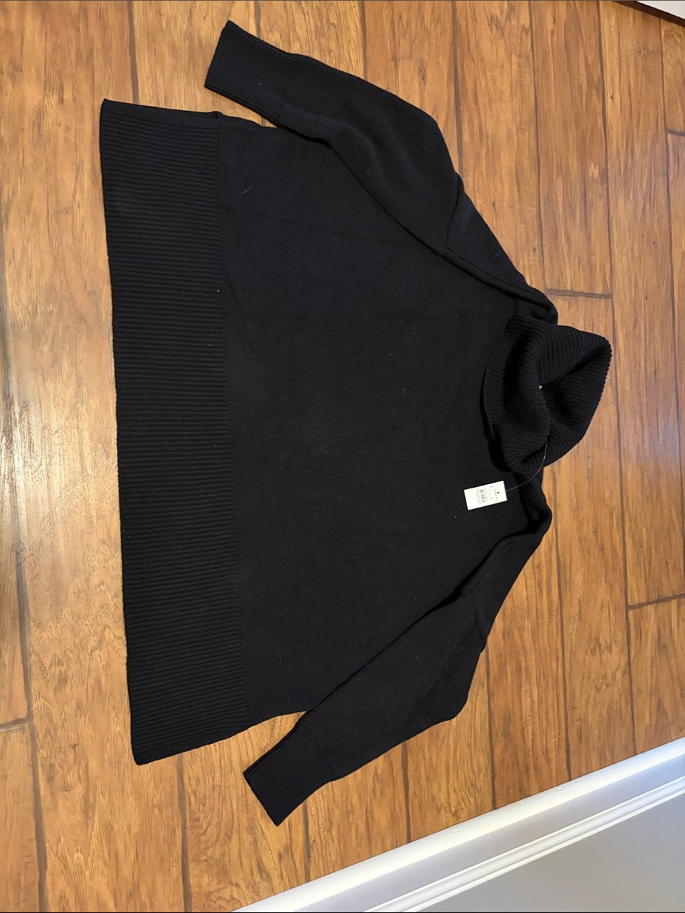 Women’s Black Turtle Neck Sweater - Classic Rib Hem
